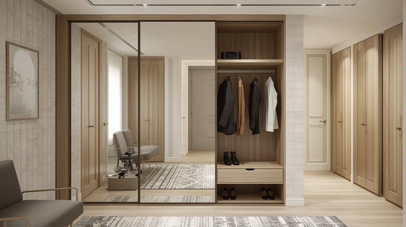 шкаф-купе с зеркалом